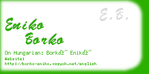 eniko borko business card